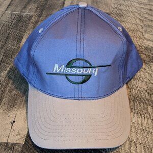 Missouri Hat Blue Beige Embroidered Snapback Baseball Cap
